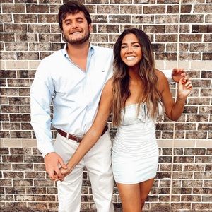 Superdown Strapless Blue Dress